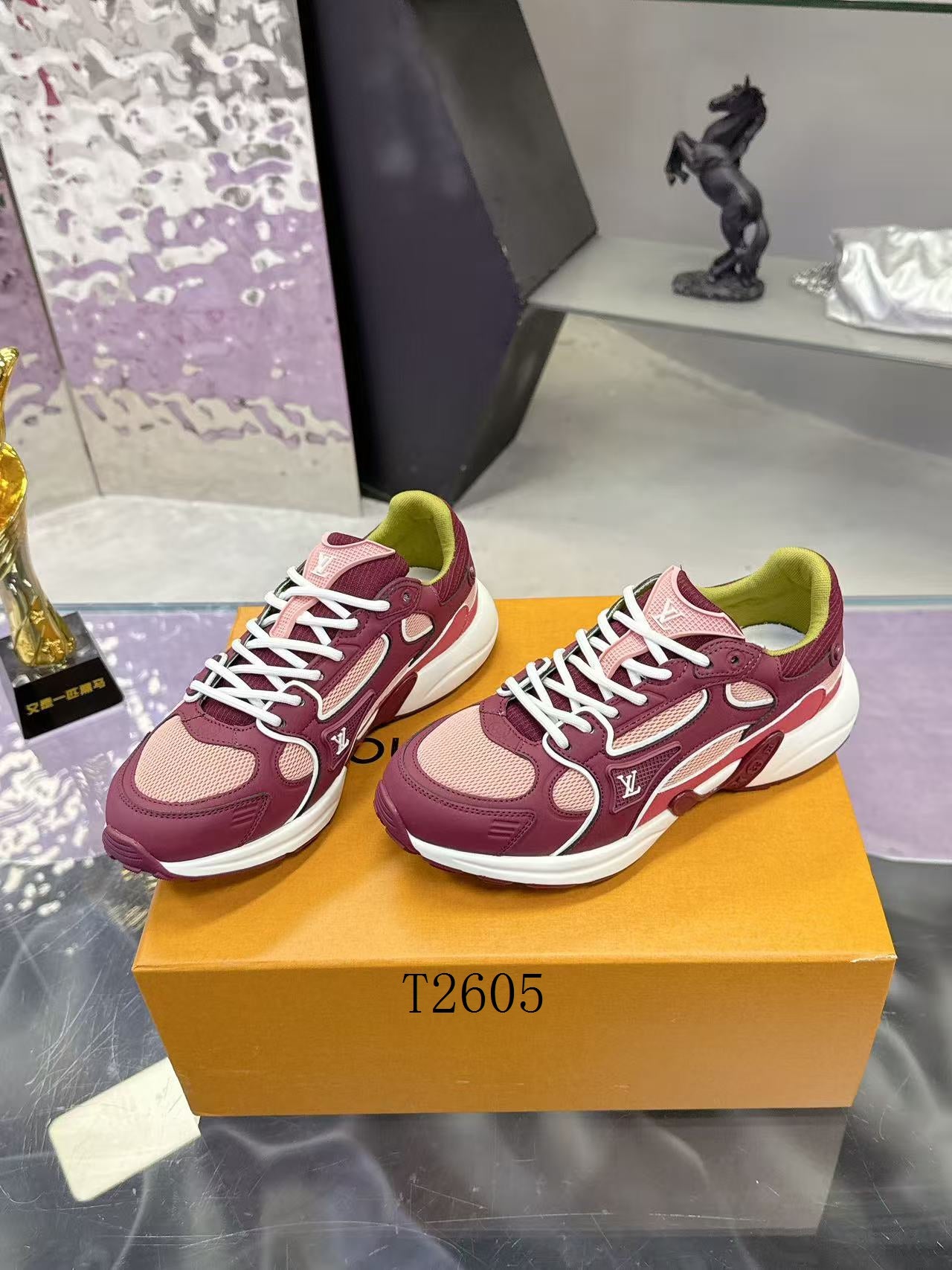 Luxury Retro Mesh Sneakers – Purple/White