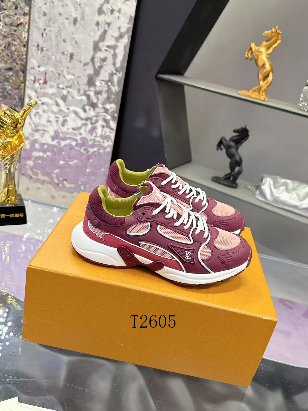 Luxury Retro Mesh Sneakers – Purple/White
