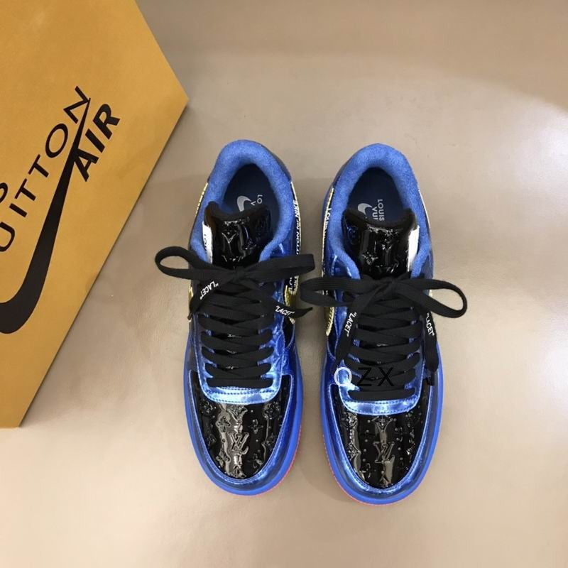 Luxury Blue & Black Air Force Style Sneakers