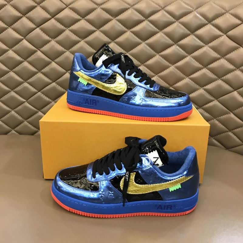 Luxury Blue & Black Air Force Style Sneakers