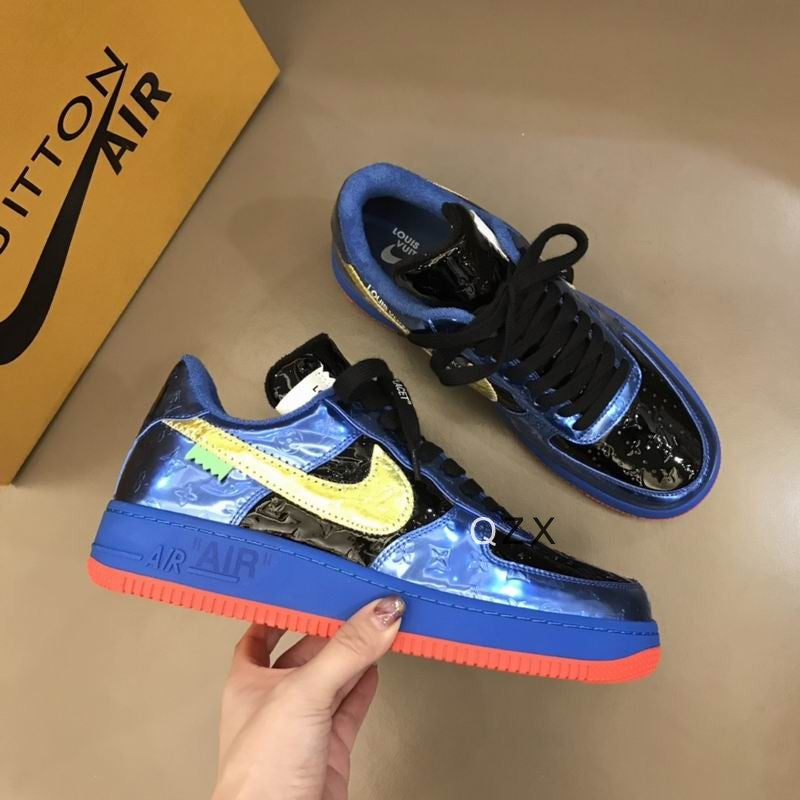 Luxury Blue & Black Air Force Style Sneakers